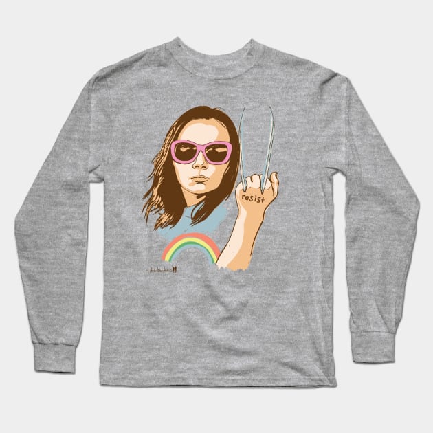 X-23 Resist!!! Long Sleeve T-Shirt by dosbandidosart